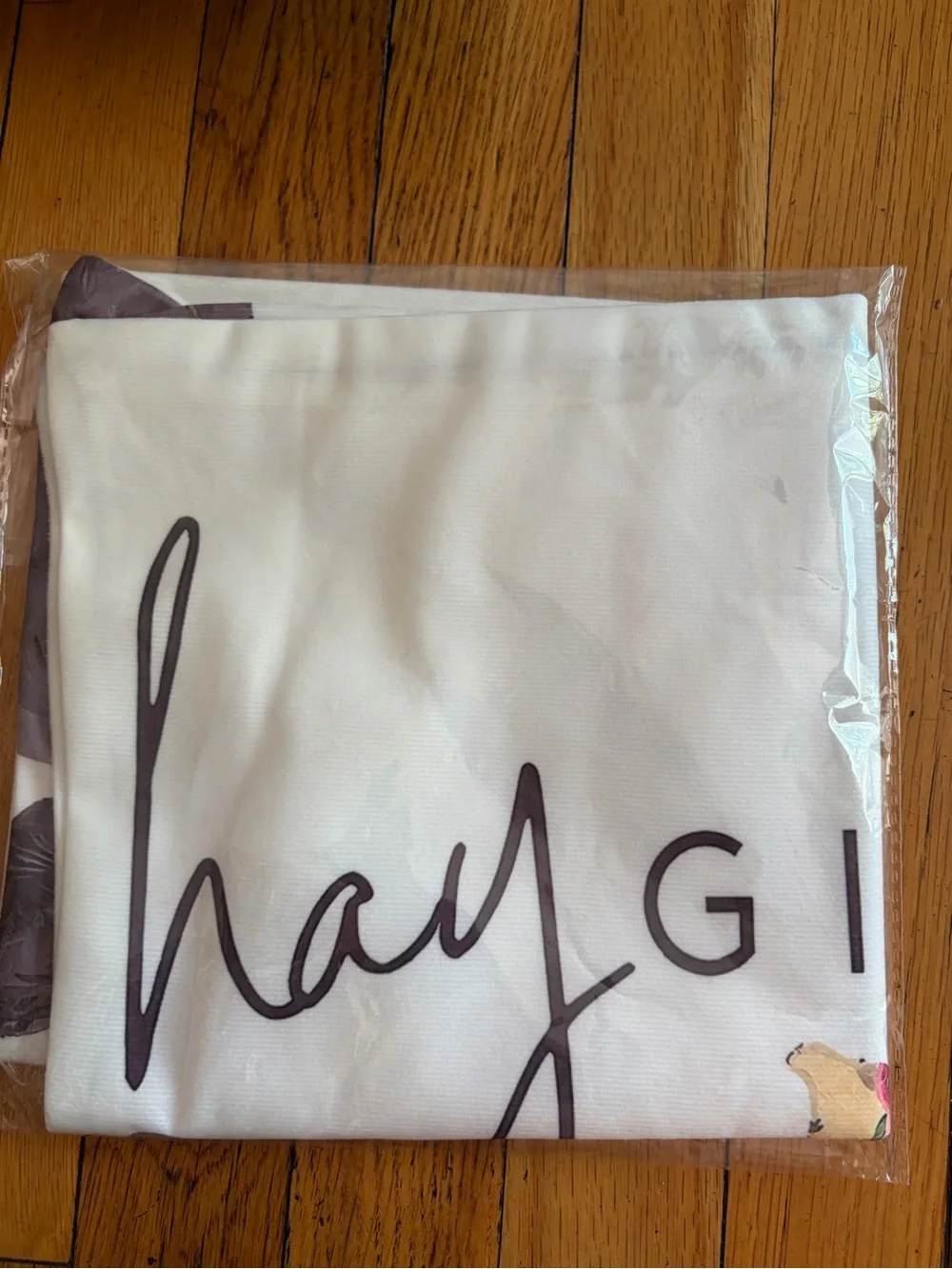 NEW Hay Girl Hay Decorative Cow Throw Pillow Case zipper White Pink Floral